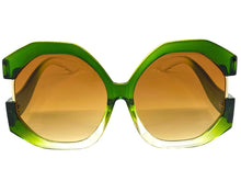 Oversized Vintage Retro Style SUNGLASSES X-Large Huge Green Frame 80848