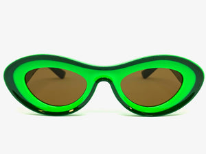 Contemporary Modern Retro Raver Party SUNGLASSES Funky Green Frame 2123