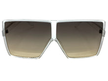 Oversized Modern Retro Shield Style SUNGLASSES Large Transparent Frame 7319
