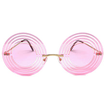 Funky Party Club Raver Hippie SUNGLASSES Spiral Pink Lens 4997