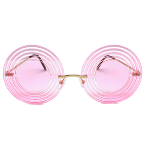 Funky Party Club Raver Hippie SUNGLASSES Spiral Pink Lens 4997