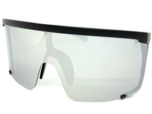 Oversized Shield Style Sunglasses- Large Black Frame
