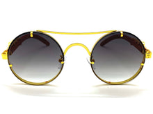 Classy Elegant Luxury Vintage Retro Style SUNGLASSES Round Gold Frame 27721