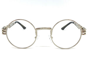 Classic Vintage Retro Style Clear Lens EYEGLASSES Round Silver Frame 10700