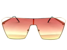 Oversized Sleek Modern Retro Shield Style SUNGLASSES Large Rose Gold Frame 4577