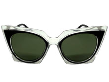 Classic Vintage Retro Cat Eye Style SUNGLASSES Funky Clear & Black Frame 1720