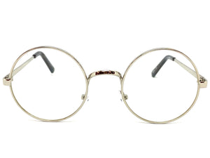 Classic Vintage Retro Style Clear Lens EYEGLASSES Round Silver Frame 6569