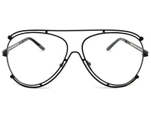 Oversized Vintage Retro Aviator Style Clear Lens EYEGLASSES Large Black Frame 3874