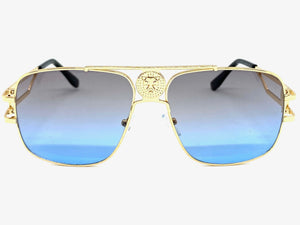 Classic Elegant Luxury Hip Hop Aviator Style SUNGLASSES Gold Frame 7736