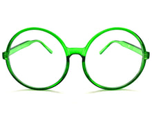 Oversized Vintage Retro Style Clear Lens EYEGLASSES X-Large Round Green Frame 1734