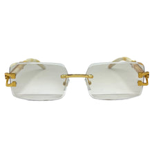 Classy Elegant Sophisticated Luxury Hip Hop Style SUNGLASSES Rimless Gold Frame 5210