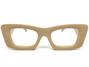 Exaggerated Vintage Retro Style Clear Lens EYEGLASSES Thick Khaki Frame 81260