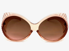 Oversized Exaggerated Vintage Retro Style SUNGLASSES Large Thick Round Champagne Frame 2156