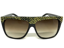 Oversized Classic Vintage Retro Style SUNGLASSES Large Black Snakeskin Frame 1201