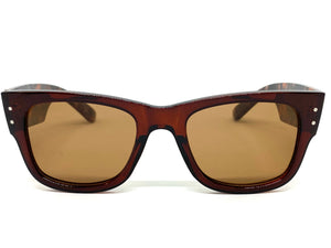 Classic Vintage Retro Style SUNGLASSES Thick Square Brown Frame 6034