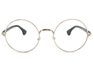 Classic Vintage Retro Style Clear Lens EYEGLASSES Round Silver Frame IT085