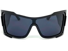 Oversized Classic Retro Wrap Shield Style SUNGLASSES Huge Super Thick Black Frame 80639