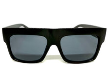 Classic Vintage Retro Style SUNGLASSES Large Black Frame - Dark Lens S050