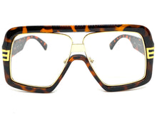 Oversized Classic Vintage Retro Hip Hop Style Clear Lens EYEGLASSES Large Tortoise & Gold Frame 96420