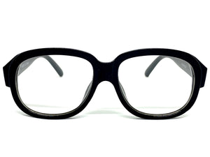 Classic Vintage Retro Style Clear Lens EYEGLASSES Large Black Frame 81219