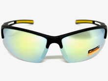 Sporty Wrap Around Cycling Fishing Biker SUNGLASSES Sleek Black Frame - Gold Lens 2754