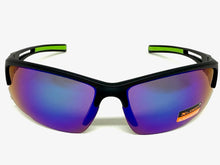 Sporty Wrap Around Cycling Fishing Biker SUNGLASSES Sleek Black Frame - Green Lens 2754