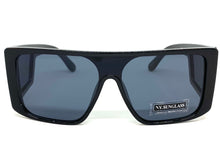 Oversized Modern Retro Shield Style SUNGLASSES Black Frame Dark Lens 9227