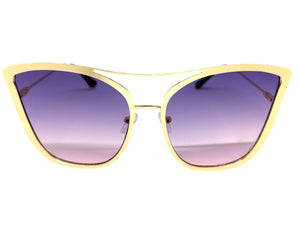 Classic Vintage Retro Cat Eye Style SUNGLASSES Funky Gold Frame A305