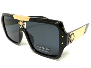 Classic Hardcore Biker Gangster Hip Hop Style SUNGLASSES Black Frame Dark Lens 5468