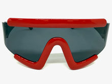 Oversized Exaggerated Modern Rerto Shield Style SUNGLASSES Large Red Frame 63290