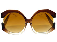 Oversized Vintage Retro Style SUNGLASSES X-Large Huge Brown Frame 80848