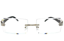 Classy Elegant Luxury Modern Designer Style Clear Lens EYEGLASSES Silver Rimless Frame 5302