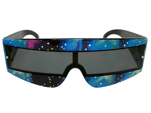 Space Futuristic Robotic Cyclops Shield Costume Party SUNGLASSES Galaxy Frame K019
