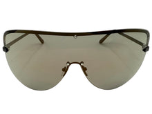 Oversized Exaggerated Modern Retro Shield Style SUNGLASSES X-Large Black Frame - Bronze Lens 4603