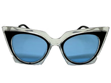 Classic Vintage Retro Cat Eye Style SUNGLASSES Funky Clear & Black Frame 1720