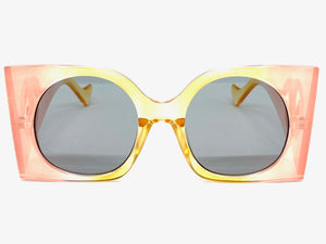 Oversized Exaggerated Classic Vintage Retro Style SUNGLASSES Huge Square Pink Frame 2158