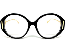 Oversized Vintage Retro Style Clear Lens EYEGLASSES Large Black & Gold Frame 89474