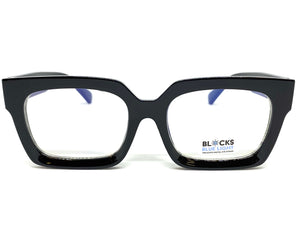 Classic Vintage Retro Style Blue Light Blocking Computer EYEGLASSES Large Thick Black Frame 2016