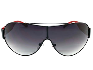 Classic Contemporary Modern Shield Style SUNGLASSES Sleek Black Frame 3940