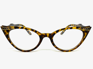 Classic Vintage Retro Cat Eye Style Clear Lens EYEGLASSES Pointy Tortoise Frame KIT400
