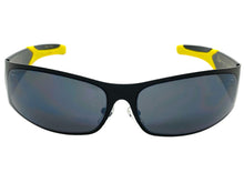 Classic Contemporary Modern Wrap Style SUNGLASSES Sleek Black & Yellow Frame 3727