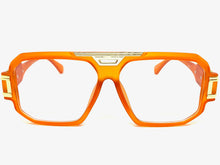 Classic Vintage Retro Hip Hop Rapper Style Clear Lens EYEGLASSES Orange & Gold Frame 5408