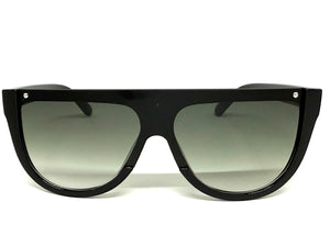 Classy Elegant Modern Rerto Shield Style SUNGLASSES Black Frame 6515