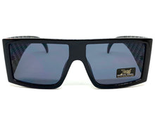 Oversized Biker Gangster Hardcore LOCS SUNGLASSES Black Frame Blue Bandana 91160