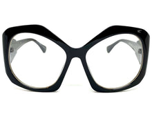 Oversized Exaggerated Vintage Retro Style Clear Lens EYEGLASSES Large Black Frame E2019