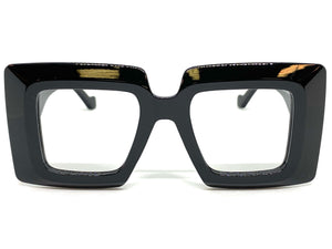 Oversized Exaggerated Retro Style Super Thick Black Lensless Eye Glasses- Frame Only NO Lens LH056