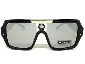 Classic Hardcore Biker Gangster Hip Hop Style SUNGLASSES Black Frame Chrome Lens 5468