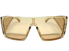 Futuristic Modern Rerto Blinder Shield Style SUNGLASSES Champagne Frame 6513