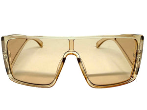 Futuristic Modern Rerto Blinder Shield Style SUNGLASSES Champagne Frame 6513