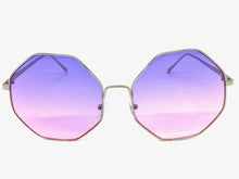 Oversized Exaggerated Vintage Retro Style SUNGLASSES Large Silver Octagon Frame 4150